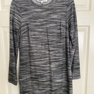 Trina Turk Black and Gray Textured Knit Dress